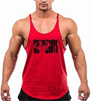 Amazon タンクトップ男性 夏のノースリーブタンクトップtシャツメンズファッショントレンドレジャーレッドコットンアンダーシャツフィットネスシャツジムトレーニング筋肉ベスト ボディービル服 Dxspnsbx スポーツ アウトドア