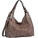 JOYSON Women Handbags PU Leather Shoulder Bags Top-Handle Satchel Tote Bags Purse Grey Brown