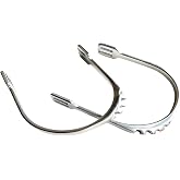 QIANJIEER English Bumper Spurs - Stainless Steel Side Spurs Equestrian Spurs for Women, Mens, 1 Pair, Length-3.9inch, Width-3.2inch.