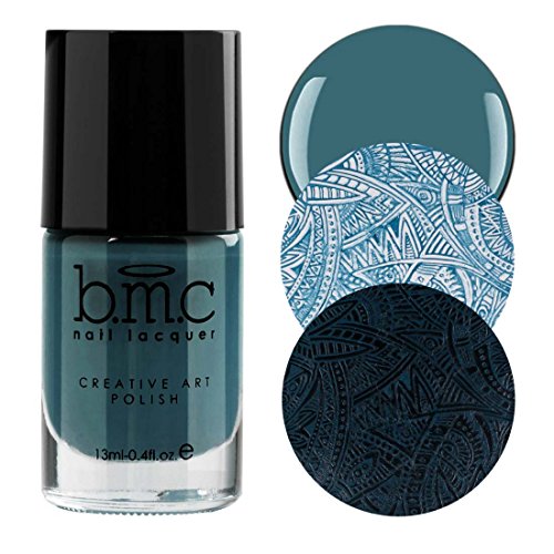 Maniology (formerly bmc) Snowflake Waltz Collection: Harlequin - Deep Teal Green Cream Creative Art Stamping Polish Maniology (formerly bmc) Snowflake Waltz Collection: Harlequin - Deep Teal Green Cream Creative Art Stamping Polish