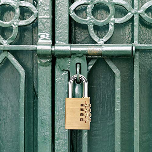 2 Pack Large & Small Combination Lock, Tiberham 4 Digit Padlock for Gym & Sports Locker, Fence, Toolbox, Cabinet, Hasp Storage, Heavy-duty Anti-Rust Keyless Resettable Combo with 3 Digit Mini 1-Pack - Thumbnail 5