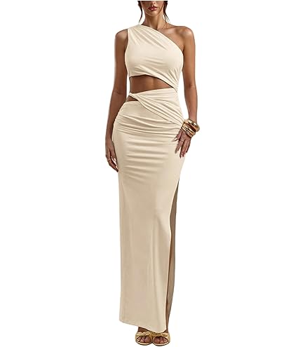 Women's Sexy Dress Sleeveless Cutout High Slit Hem Square Neck Maxi Long Dress Twist Front Party Dresses Black : Clothing, Shoes & Jewelry