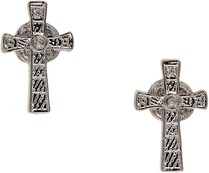 Celtic Cross Pewter Stud Earrings Made in Scotland by Art Pewter