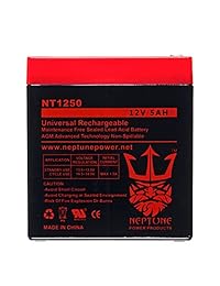 exp1250 12 V 5 Ah batería de alarma del hogar con terminales de F1 Chamberlain Liftmaster Craftsman 4228 batería de repuesto para batería de respaldo equipado abridores de puertas de cochera por Neptune