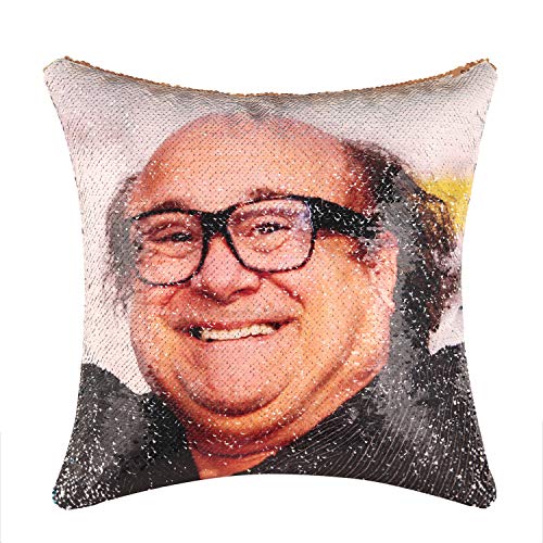 Merrycolor Funny Sequin Throw Pillow Cover Danny DeVito Magic
