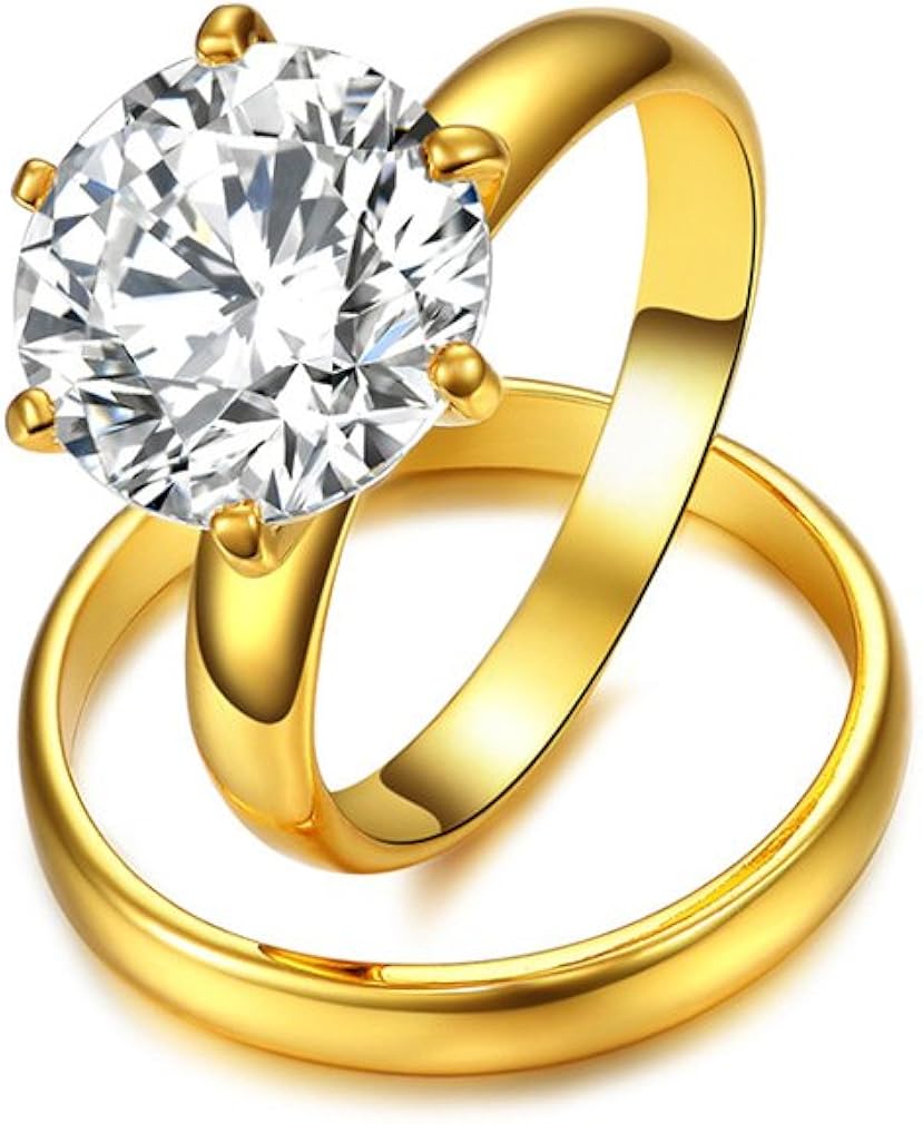 NewBox High Polish 2.75 Carat CZ Crystal 18ct Yellow Gold Plated Women