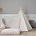 Asweets Kids Teepee Tent, Children Play Tent, Indoor Outdoor Cotton Play Tent for Girls & Boys Kids (Grey Heart Tent)