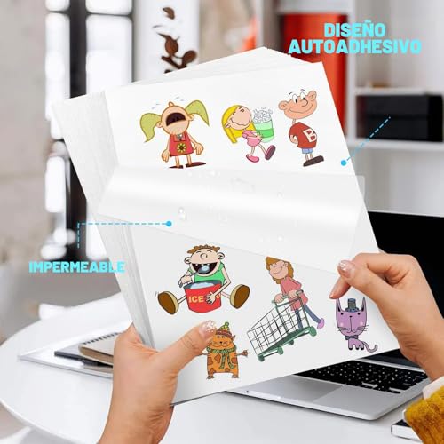 30 Sheets A4 Waterproof White Vinyl Sticker Paper for Ink and Laser Printers, 297 x 210 mm