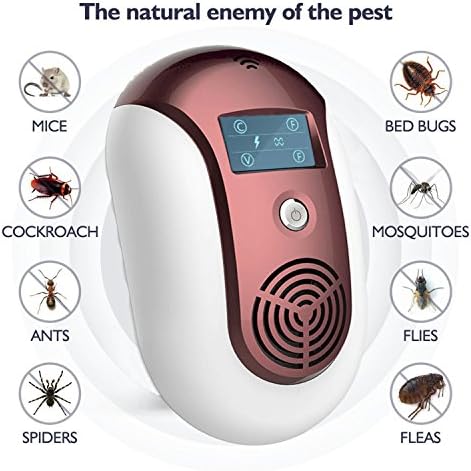 FHLove Pest Control Ultrasonic Repellent-Electronic Insect Killer, Plug In Home Indoor and Outdoor Best Repeller for Rodents Mice Rats Squirrels Bugs Roaches Spiders Fleas Ants Mosquitos. (Red)