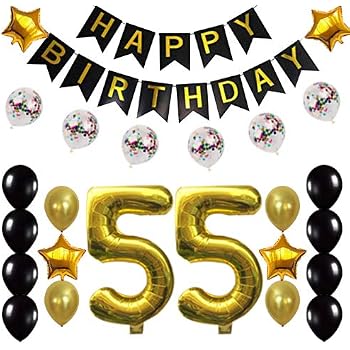 Amazon.com: 55th Birthday Decorations Party Supplies Happy ...