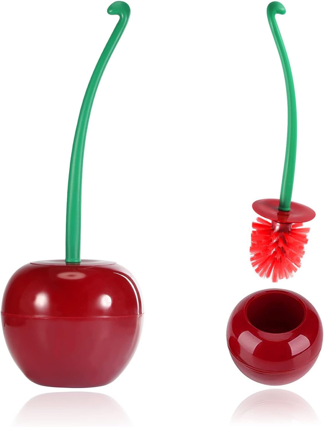 Toilet Brush with Holder, Deep Cleaner Hygienic Toilet Brush with Flexible Bristles, Closed Design Toilet Cleaner Brush with Solid Long Handle for Bathroom Toilet Cleaning