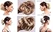 MERRYLIGHT Synthetic Scrunchie Hairpieces Elastic Messy Hair Bun (Grey White-M3/60)