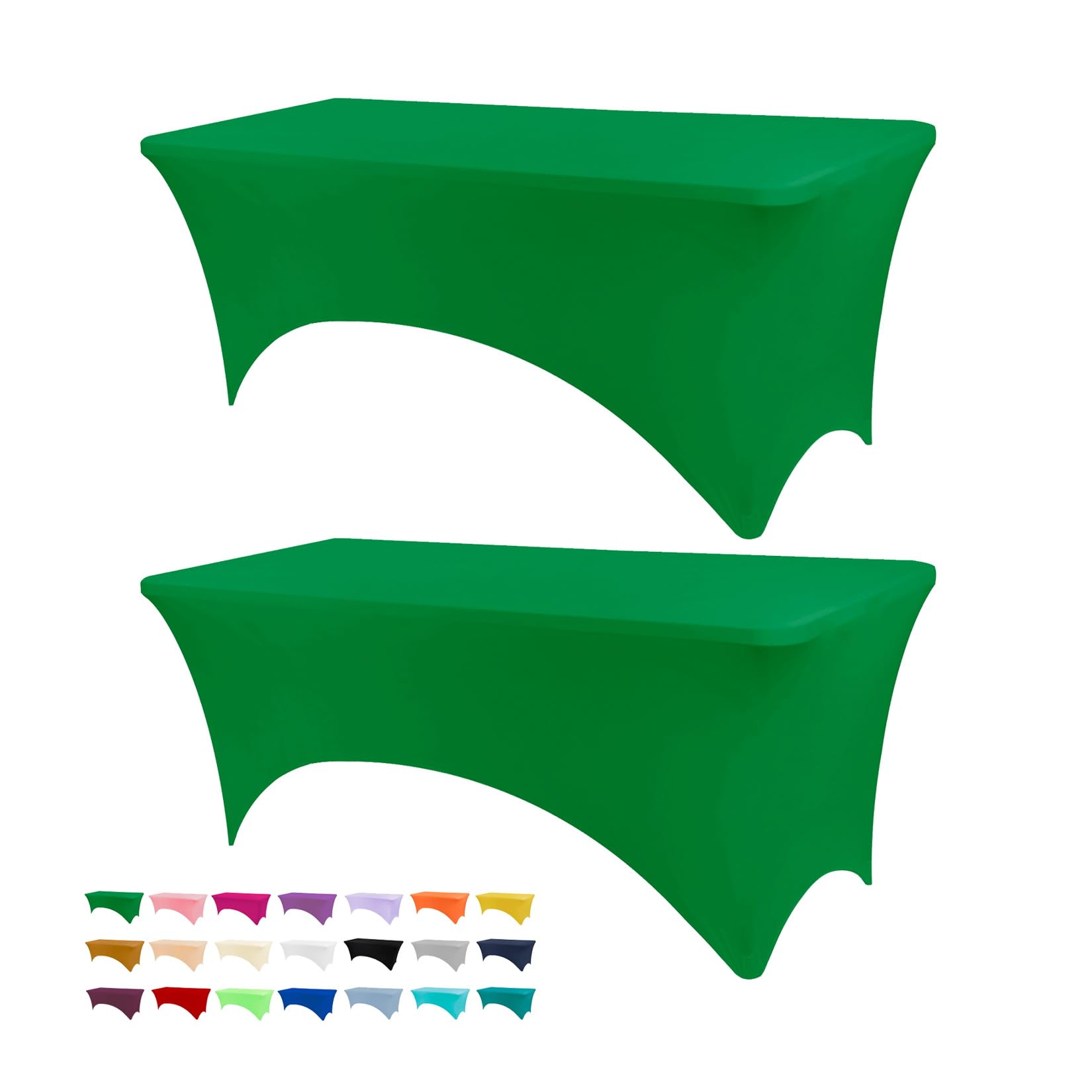 BDDC Spandex Table Cover, Emerald Green Tablecloth 6FT, Fits Tables Size [183Lx76W x76H] cm, Washable and Wrinkle Resistant Stretch Rectangular Table Cover for Event, Wedding & Parties