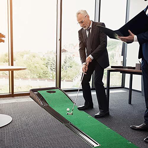 CHAMPKEY Premium Golf Putting Mat Come with Golf Putting Gates True