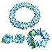 CISMARK Hawaiian Flower Leis Jumbo Necklace Bracelets Headband Set