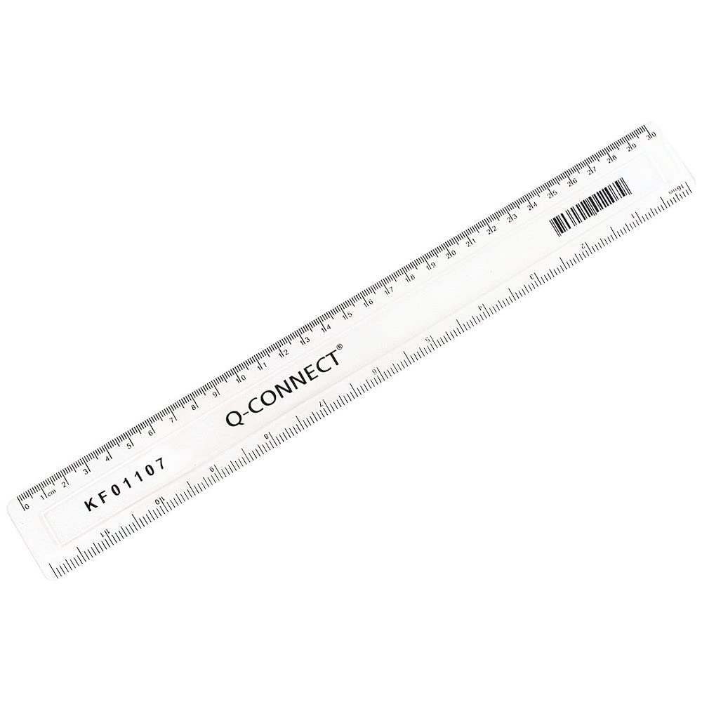 Q-Connect 300mm/30cm Clear Ruler