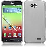 Spots8 for LG Optimus Exceed 2 W7/L90 Premium Elastic Durable Slim Flexible TPU Protector Gel Case - Frosted Clear