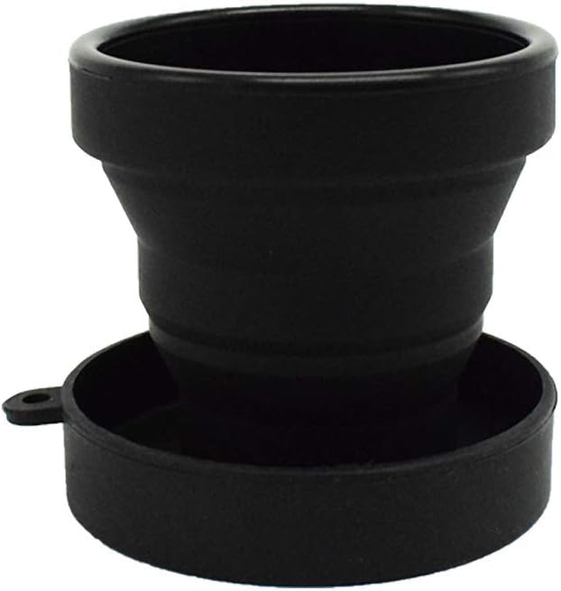 SPEQUIX Collapsible Silicone Cup with Lid Menstrual Cup Holder Foldable Sterilizing Storage Container Foldable Travel Cup for Outdoors (Black)