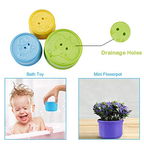 WISHTIME Baby Stacking Cups Bath Toy - Castle Stacking Sorting Nesting Bath Beach Toys Educational Development Toy for Baby Toddlers Kids 1 2 3 4-5 Year Old Girls Boys