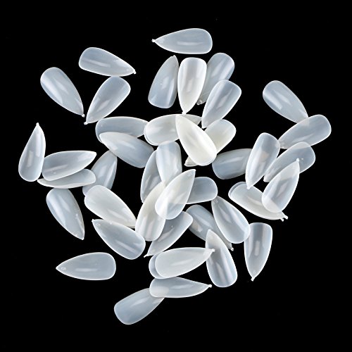 Baisidai 600pc Oval Stiletto Pointy Full False Nail Tips Almond Shape Acrylic Gel Claw#3-019#Natural