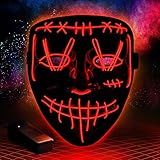 Halloween Led Purge Mask Light Up Scary Mask EL Wire Cool Costume Festival Parties Raves Unisex