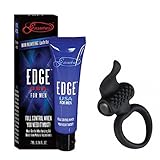 Edge USA Natural Delay Gel for Men - No Numbing Formula and Adrien Lastic Lingus Premium Silicone Lovers Ring