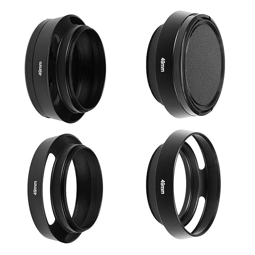 SIOTI 49mm Lens Hood, Matte Treatment Inside, Aluminum Material