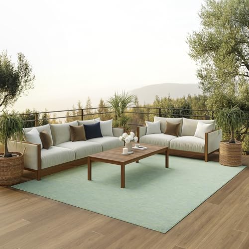 Nourison Home Positano Blue Green 9' x 12' Area Rug - Easy Clean, Non Shedding,…