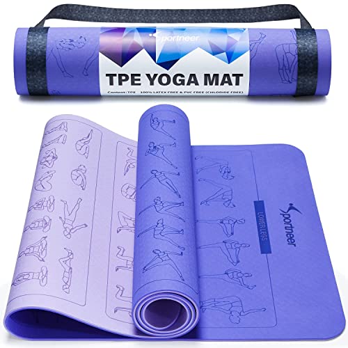 Instructional Yoga Mats with 150 Fadeproof Poses Printed on It 24
