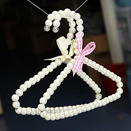 5Pcs Pet Plastic Pearl Bow Clothes Hanger For Dog Cat Kid Children