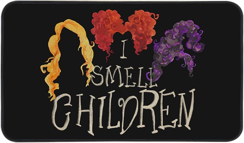 Flags - Halloween I Smell Children Decorative Doormat 17 x 29 Inch, Non-Slip and Washable Seasonal Welcome Rugs for Indoor Outdoor DM030