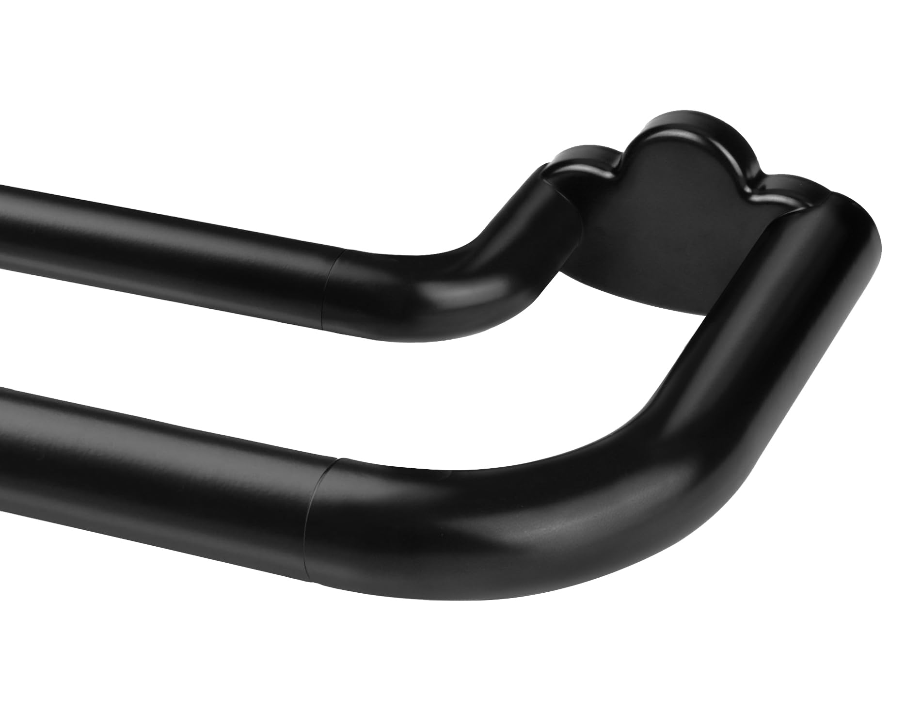 Photo 1 of Double Curtain Rods 32 to 58 Inches, HOTOZON Blackout Double Curtain Rods for Windows 20 to 54 Inches (1.6-4.5 ft), 6/8 Inches Wrap Around Room Darkening Telescoping Drapery Rod, Black