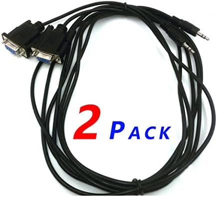 JBingGG DB9 Female to Audio DC3.5mm Serial Cable ( DB9 Female To 3.5mm ) 6 Feet 2-Pack