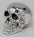 Bellaa 26874 Silver Skull Statue Skeleton Head Collectible Decoration 5 Inch