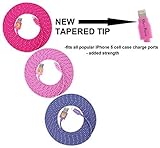 NEWLY Designed High Quality, 10ft(3m) Braided Nylon Lightning Charging Cables for Apple iPhone 5 5C 5S,iPhone 6, 6 Plus, iPad 4 Mini, iPod Touch 5/Nano 7, 8 pin to USB - (pink hot pink purple)