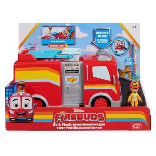 Disney Firebuds Fire Friends - Interaktives BO & Flash Feuerwehrauto mit Licht und Ton