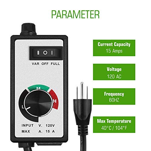 CDMALL Electronic Fan Speed Controller Variable Adjuster for