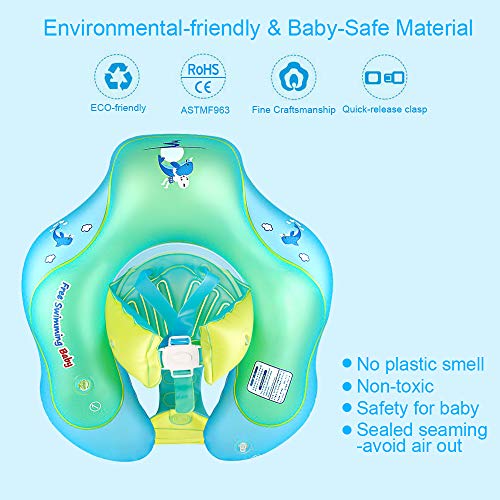 image for Nicewell Baby Swimming Float Ring - Crotch Strap Safe Underarm Inflata