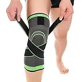Knee Brace, Compression Knee Sleeve with Adjustable Strap for Pain Relief, Meniscus Tear, Arthritis, ACL, MCL, Quick Recovery - Knee Support for Running, Basketball, CrossFit by Vitoki (Single)