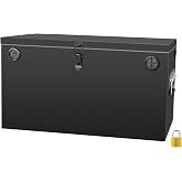 Peastorm Trailer RV Marine Battery Box - 12V Waterproof Steel Dual Battery Relocation Kit for Boat, Trolling Motor, Kayak (Double Battery Box Black)