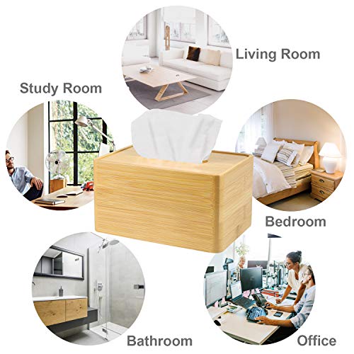 Facial Tissue Box Cover/Holder, Small Storage Containers for Bathroom Vanity Countertops, Bedroom Dressers, Night Stands, Desks and Tables - Thumbnail 4