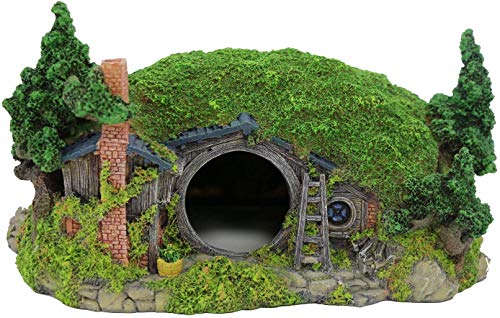 Ulifery Aquarium Decoration Hobbit House Reptile Hole House Shelter Fish Tank Ornament Rockery Landscaping
