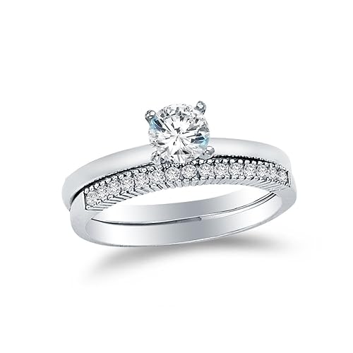 Sonia Jewels 14k White Gold 4.4mm Figaro Chain Necklace with S 並行輸入品 Sonia Jewels Size - 10-14k White Gold Round Small Plain Domed