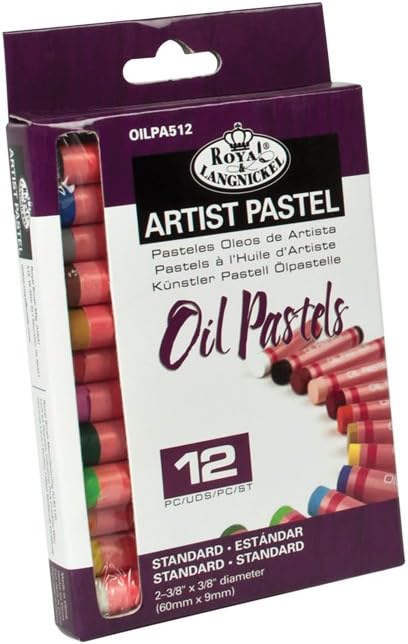 Royal & Langnickel Small Oil Pastels - Assorted Colours (Pack of 12), Assorted Colors, 12 count (Pack of 1)