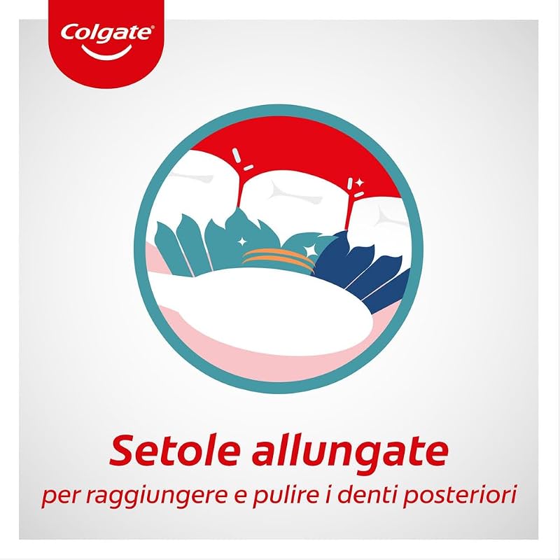 Spazzolino Extraclean, Setole Allungate Medie Confezione da 4 Pezzi I Pulizia profonda e completa della bocca I Combatte i batteri e l'alito cattivo