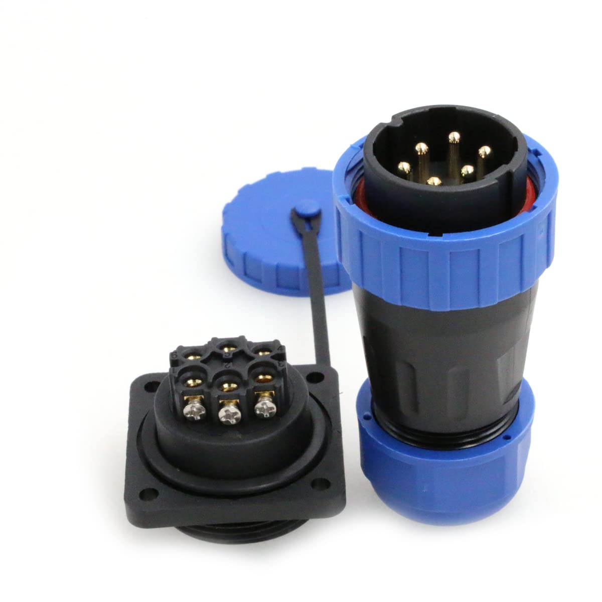 Eonvic TY28 Aviation Plug and Socket Quick Disconect Waterproof Panel Mount Wire Connector Plug and Femae Socket (TY28-6Pin)