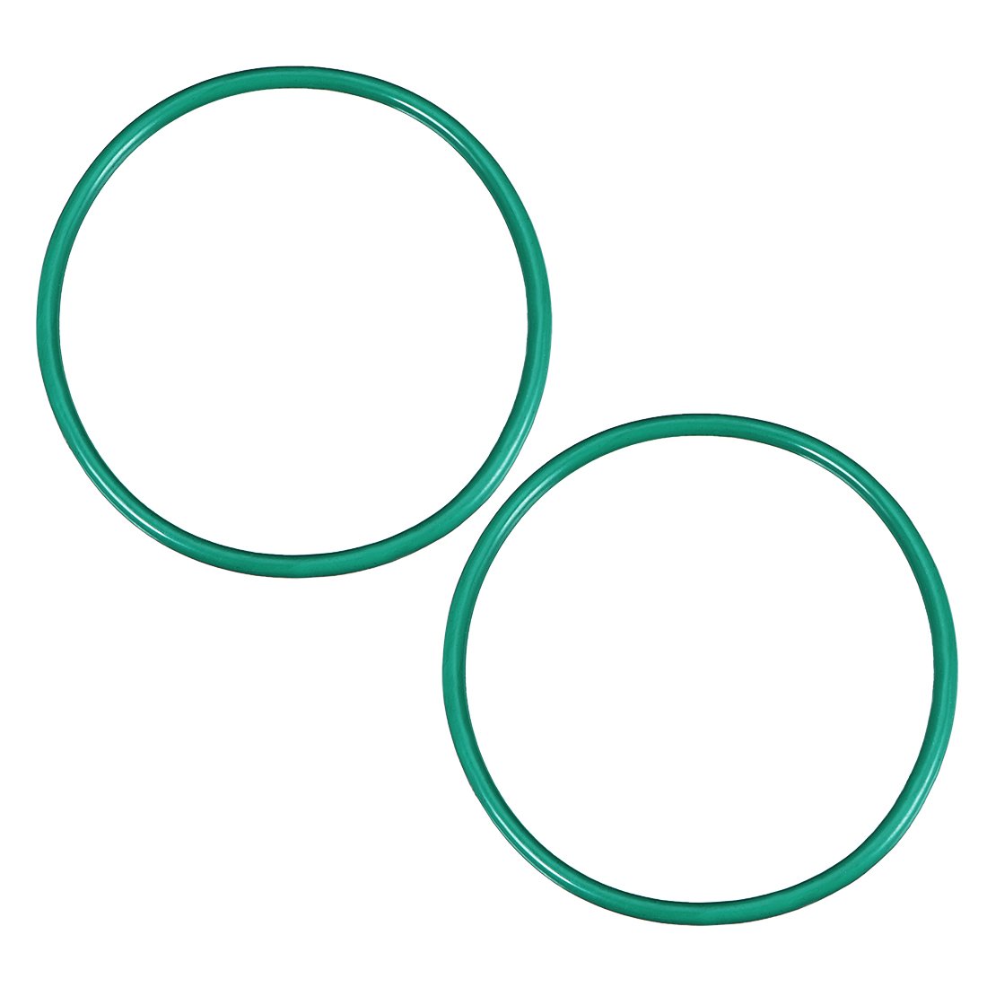 sourcing map Fluorine Rubber O-Rings, 40mm OD 36mm ID 2mm Width FKM Seal Gasket for Machinery Plumbing, Green, Pack of 2