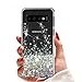 Galaxy S10E case SunStory Luxury Fashion Design with Moving Shiny Quicksand Glitter and Double Protection with PC layer and TPU Bumper Case for Samsung Galaxy S10E Phone (Sliver)