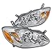 Spec-D Tuning 2LH-COR03-RS Toyota Corolla 4DR Chrome Crystal Headlights Clear Head Lamps