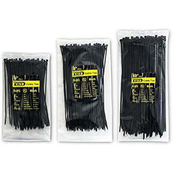 Zip Ties Black - DWFeng Nylon Cable Ties 300 Pcs 6 8 10 Inch Self Locking Wire Wraps